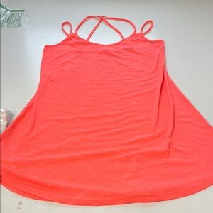 Aimage Small Pink Strappy Sleeveless Basic Flowy Tank top Dress